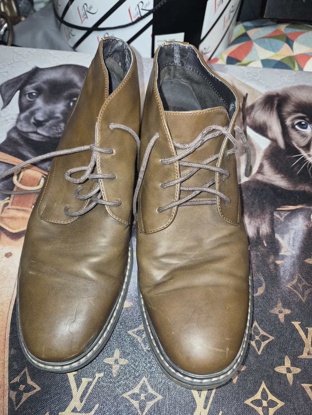 Dexter Olive Brown Lace-Up Chukka Boots